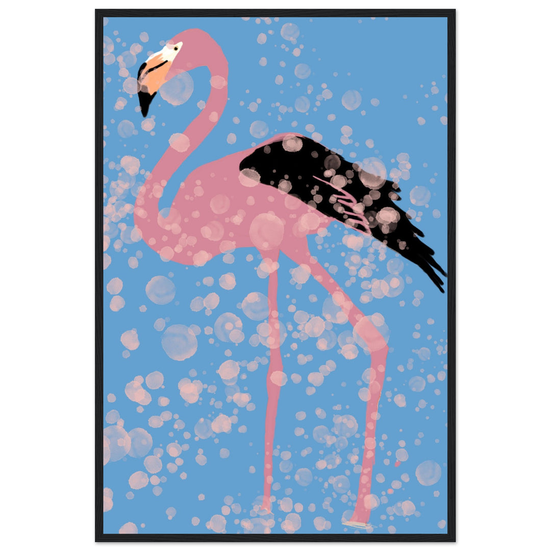 Premium Matte Paper Wooden Framed Poster - Pink Flamingo