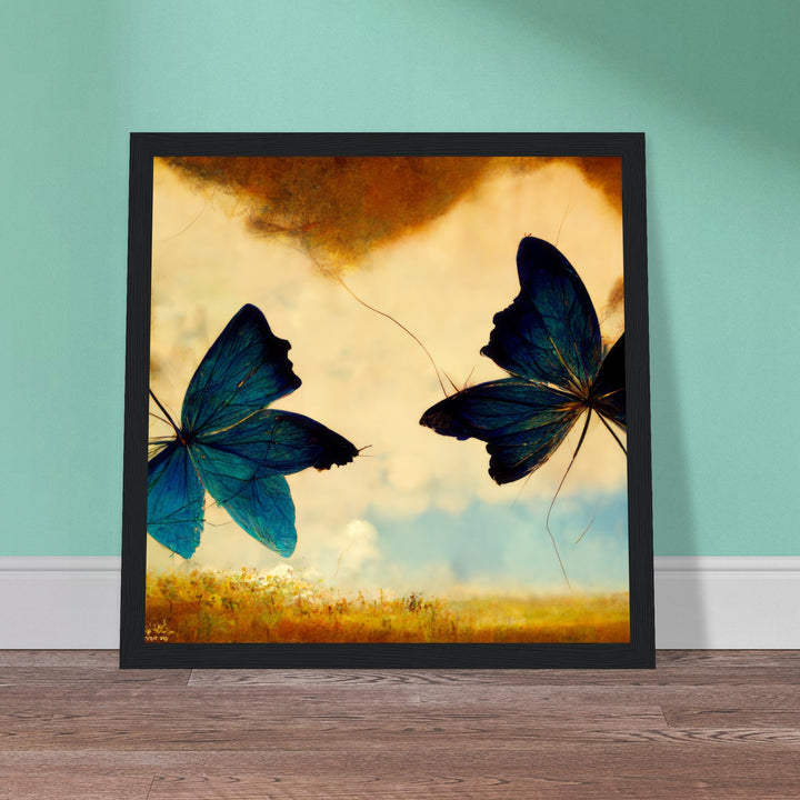 Classic Semi-Glossy Paper Wooden Framed Poster - Dreaming Butterflies III