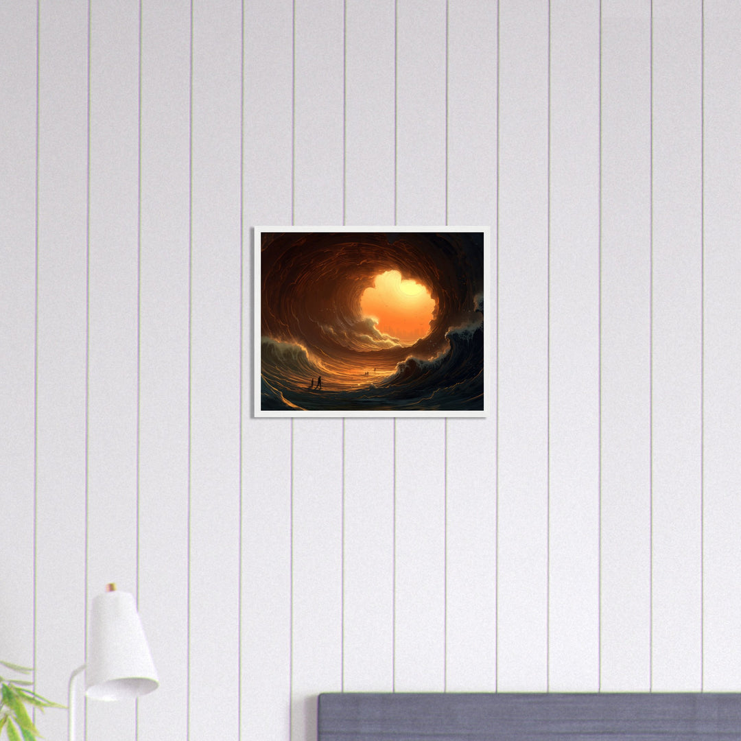 Classic Matte Paper Wooden Framed Poster - Abyssal Grotto Wave