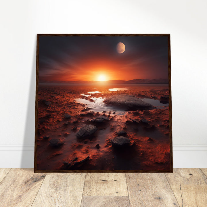 Premium Matte Paper Wooden Framed Poster - Sunset on Mars II