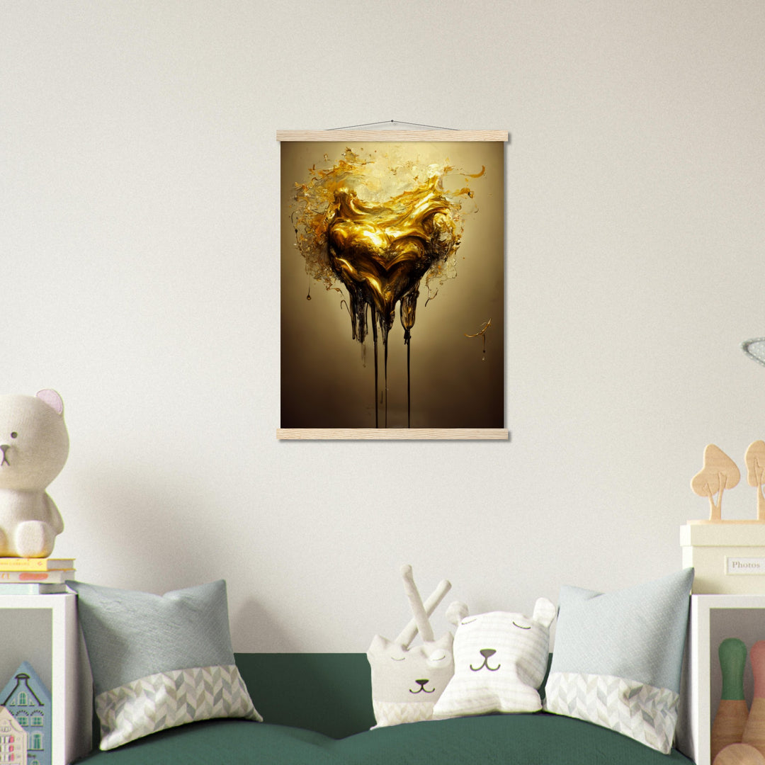 Museum-Quality Matte Paper Poster with Hanger - Heart of Gold Melted