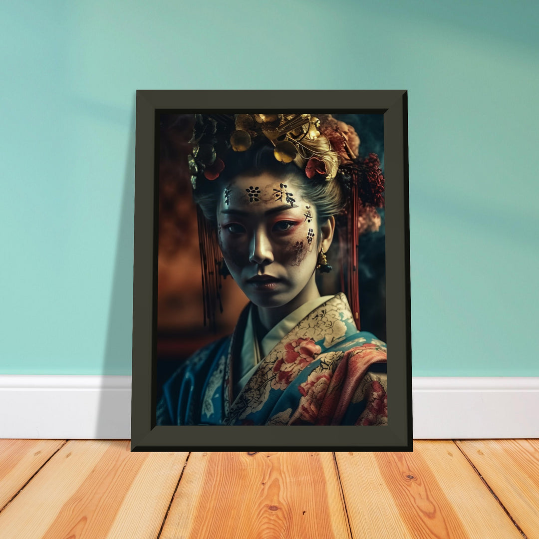 Museum-Quality Matte Paper Metal Framed Poster - Gaze of the Golden Geisha