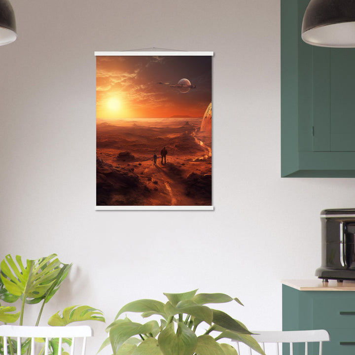 Classic Semi-Glossy Paper Poster with Hanger - Sunset on Mars I