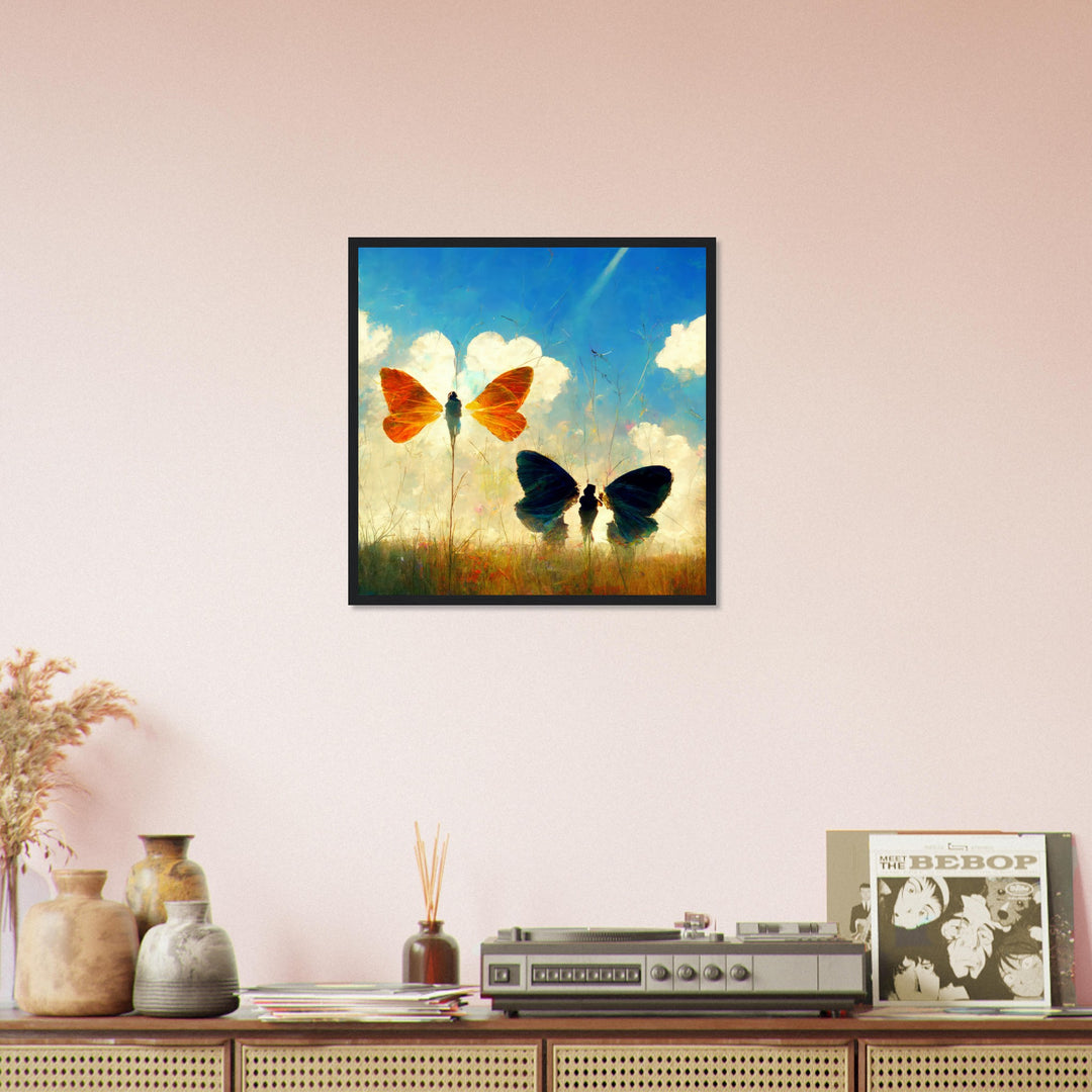 Classic Matte Paper Wooden Framed Poster - Dreaming Butterflies