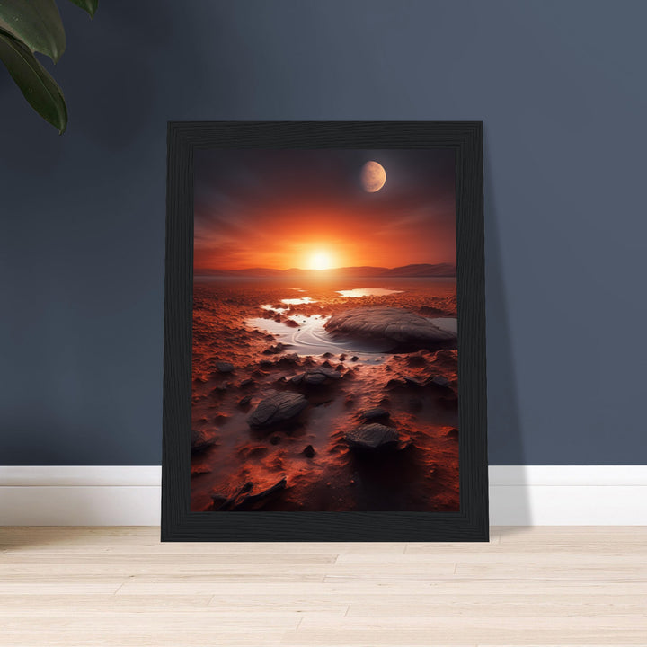 Premium Semi-Glossy Paper Wooden Framed Poster - Sunset on Mars II