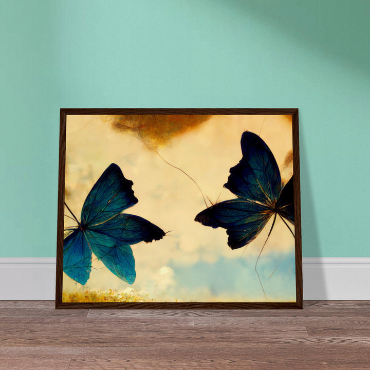 Museum-Quality Matte Paper Wooden Framed Poster - Dreaming Butterflies III