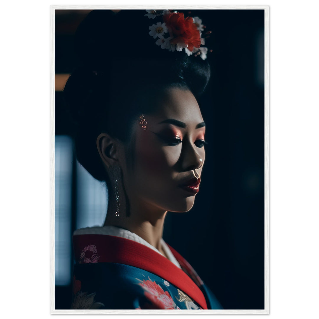 Premium Matte Paper Wooden Framed Poster - Geisha's Solitude