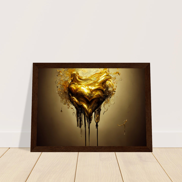 Museum-Quality Matte Paper Wooden Framed Poster - Heart of Gold Melted