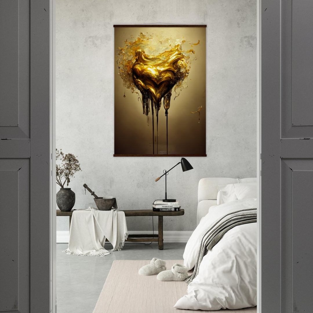 Premium Matte Paper Poster with Hanger - Heart of Gold Melted