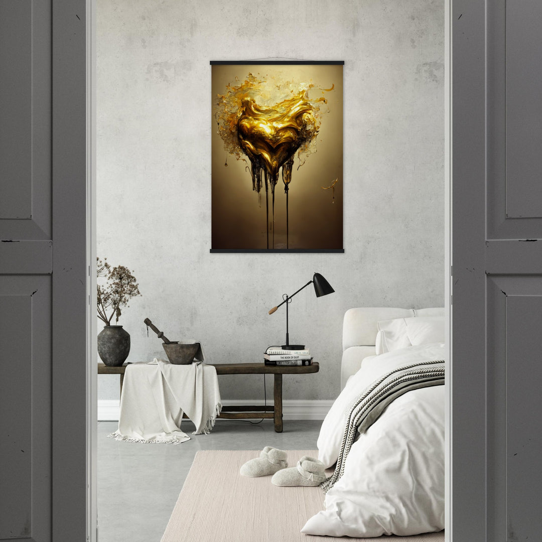 Premium Matte Paper Poster with Hanger - Heart of Gold Melted