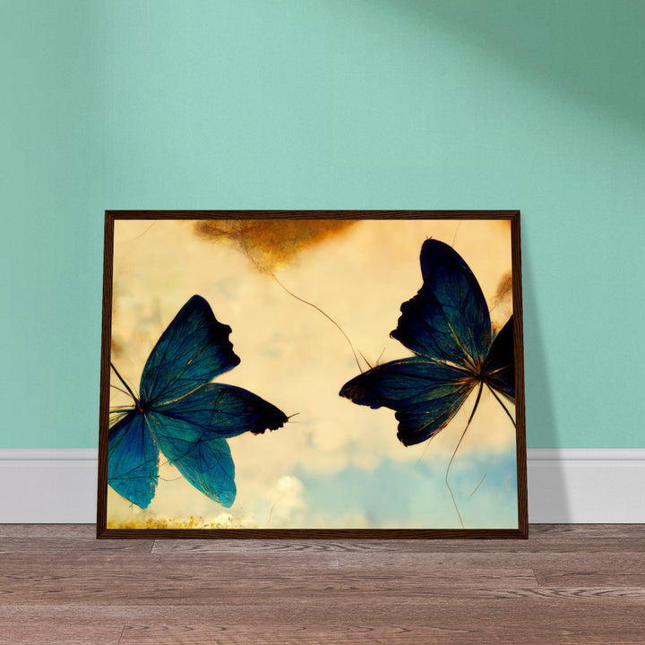 Classic Semi-Glossy Paper Wooden Framed Poster - Dreaming Butterflies III