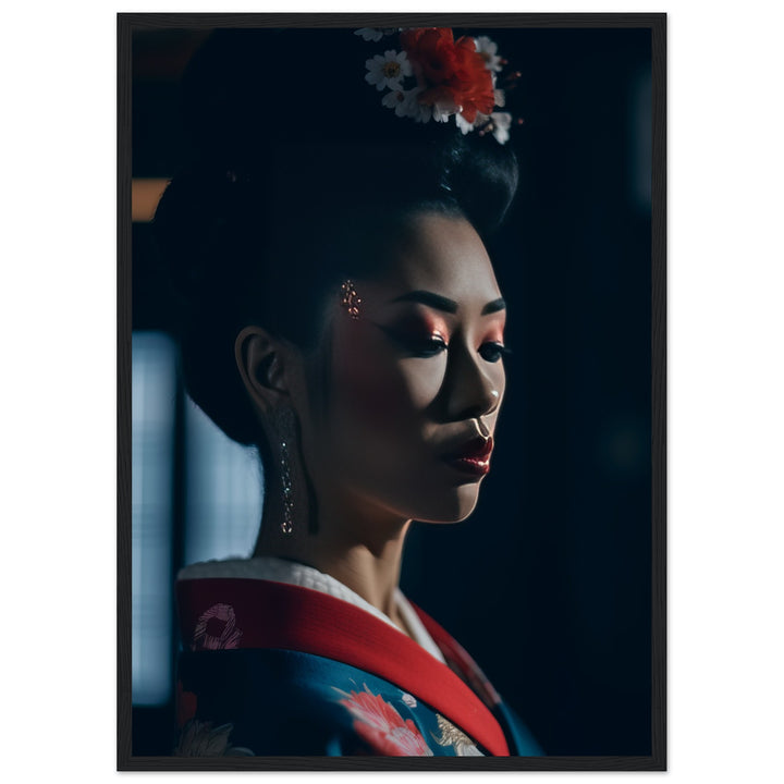 Premium Matte Paper Wooden Framed Poster - Geisha's Solitude