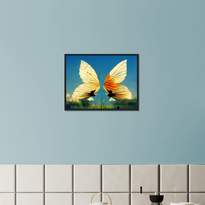 Classic Matte Paper Wooden Framed Poster - Dreaming Butterflies II