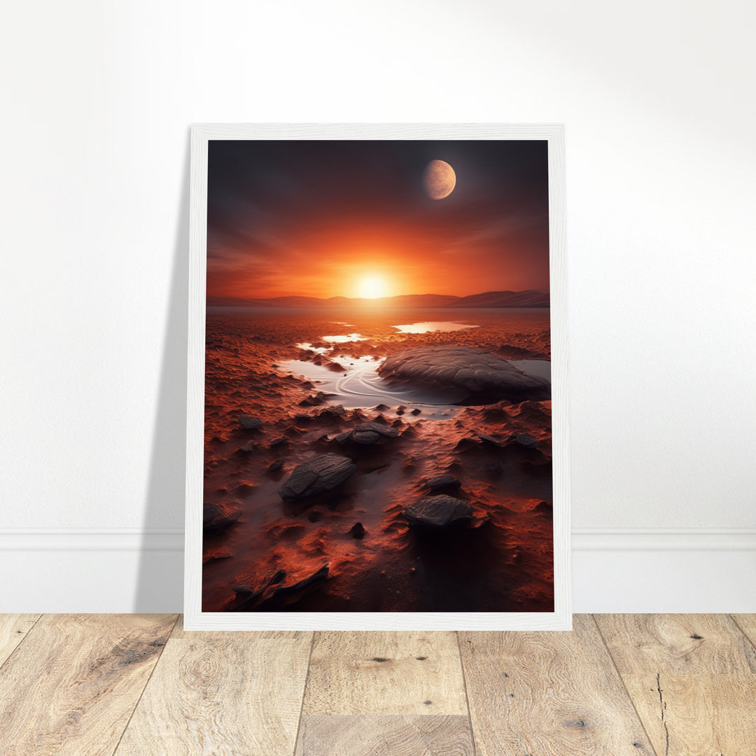 Premium Matte Paper Wooden Framed Poster - Sunset on Mars II