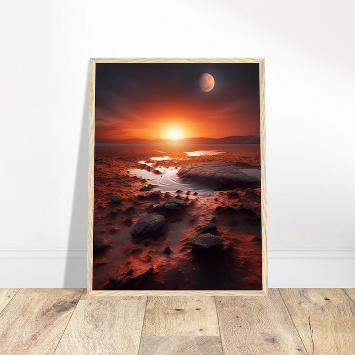 Premium Matte Paper Wooden Framed Poster - Sunset on Mars II