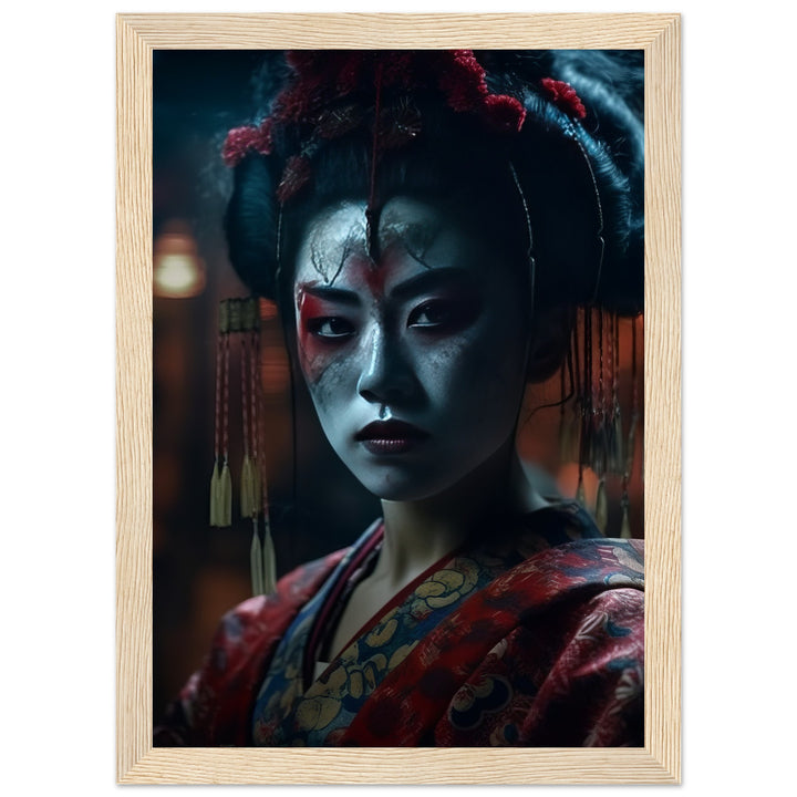 Premium Matte Paper Wooden Framed Poster - Allure of a Geisha