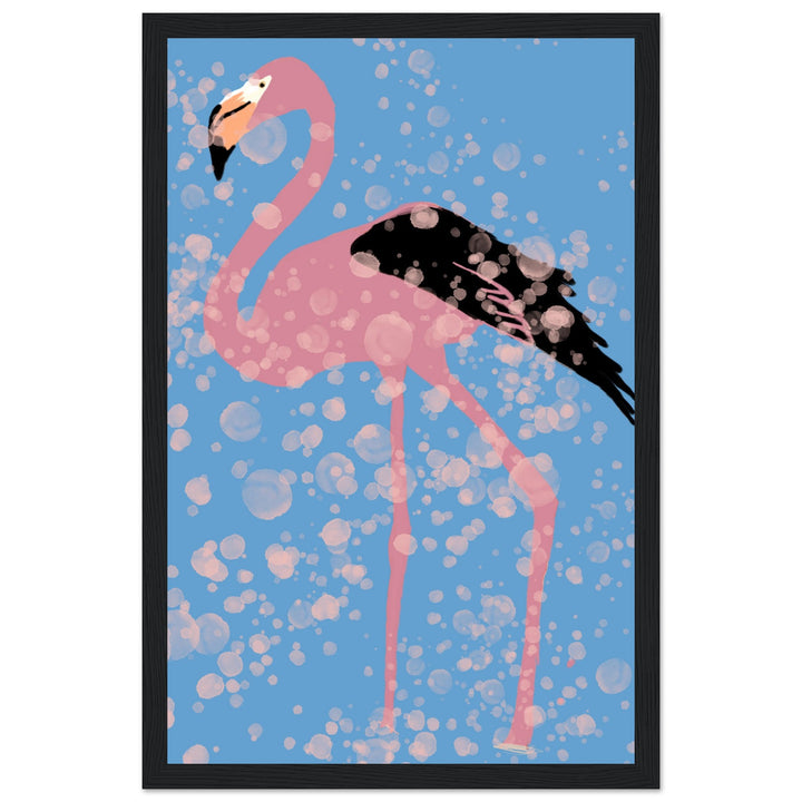 Premium Matte Paper Wooden Framed Poster - Pink Flamingo