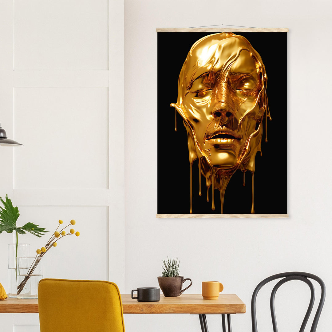 Classic Matte Paper Poster with Hanger - Gold Face Dripping