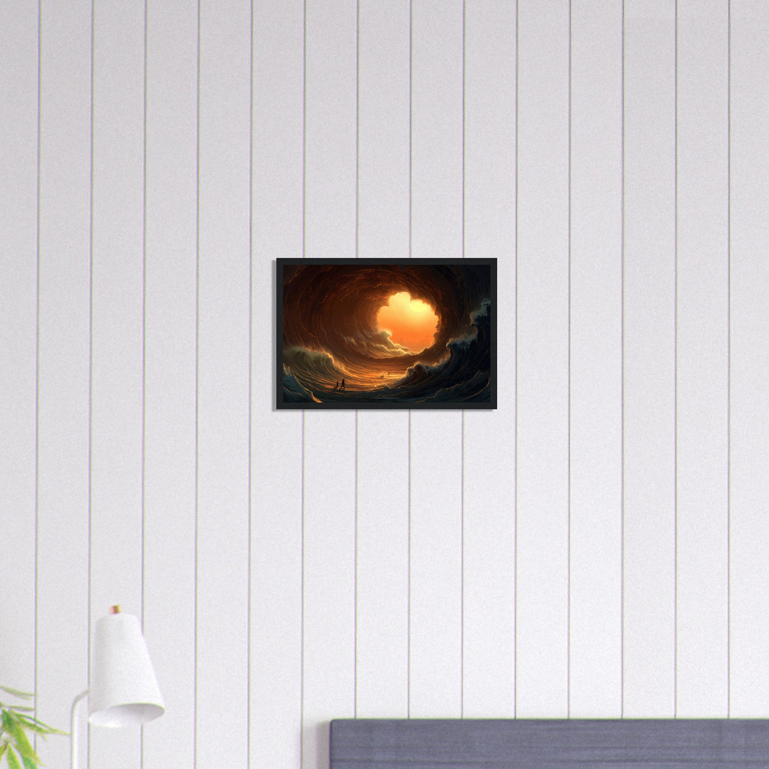 Classic Matte Paper Wooden Framed Poster - Abyssal Grotto Wave