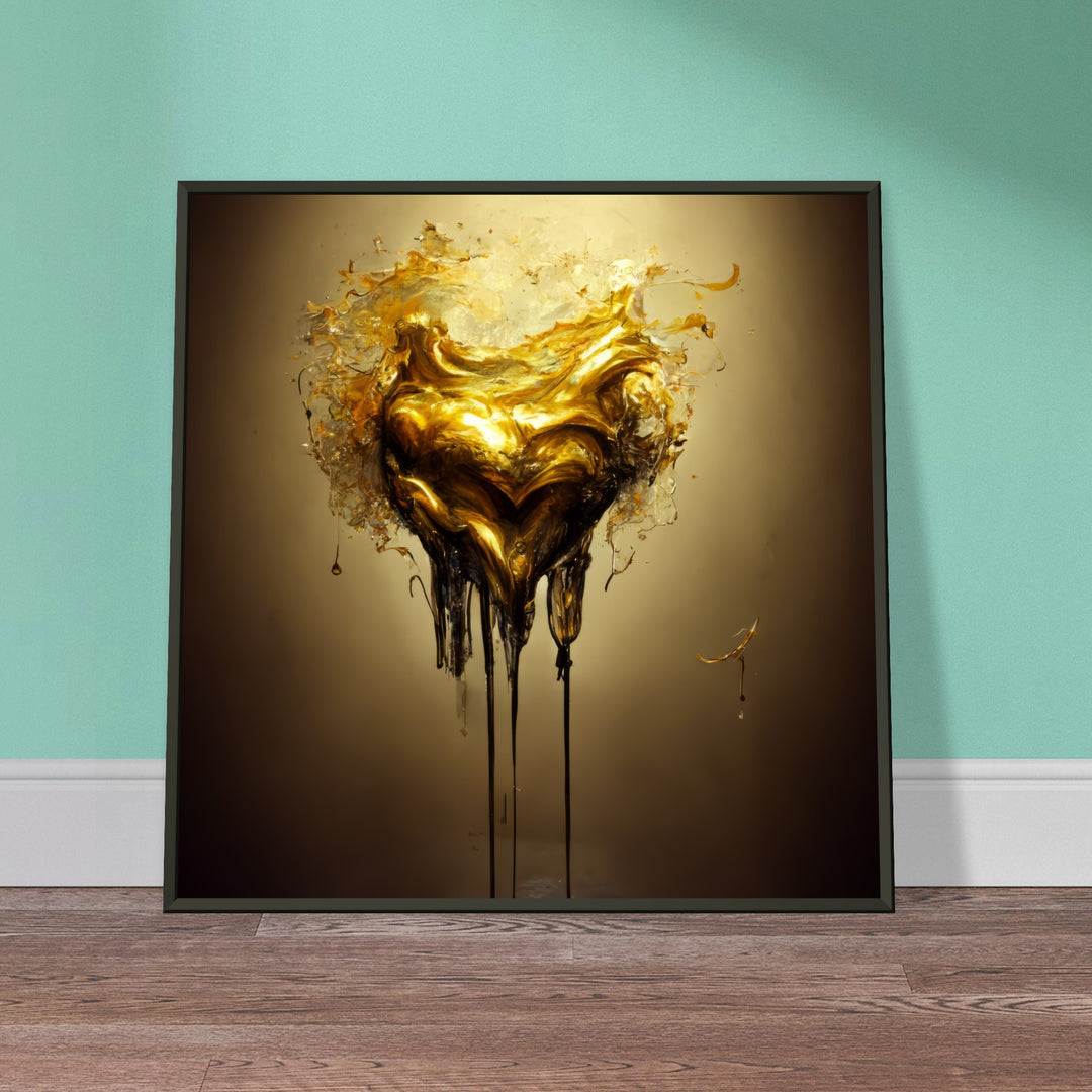 Classic Matte Paper Metal Framed Poster - Heart of Gold Melted