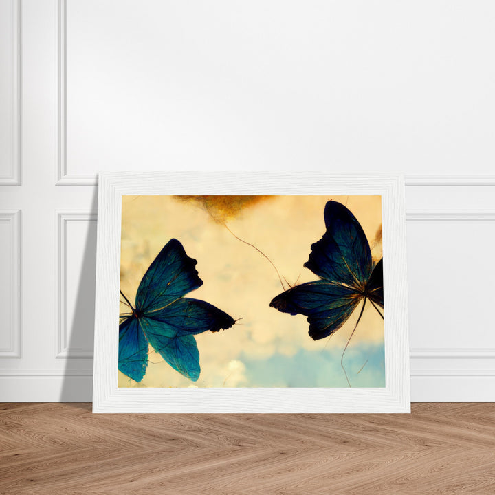 Premium Matte Paper Wooden Framed Poster - Dreaming Butterflies III