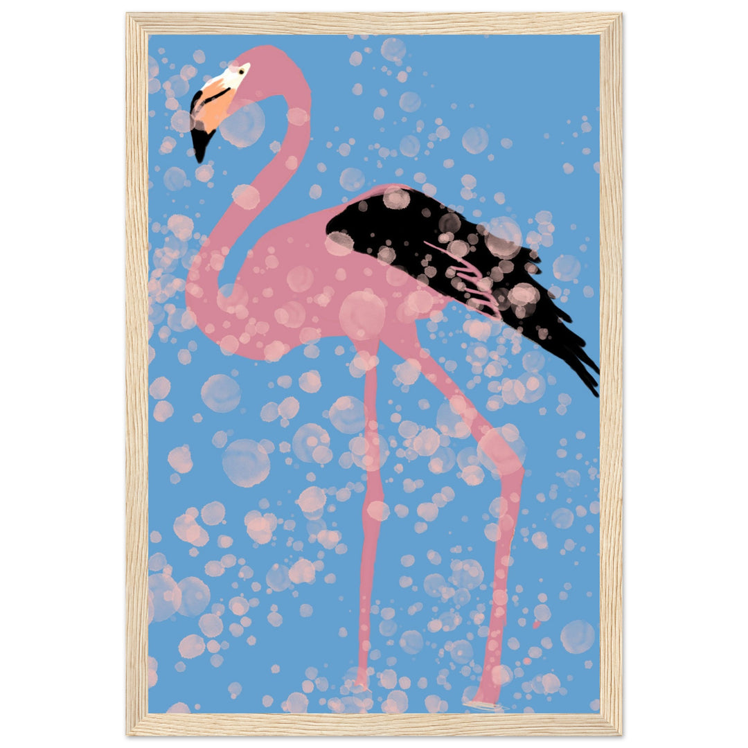 Classic Matte Paper Wooden Framed Poster - Pink Flamingo