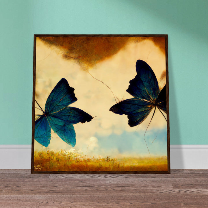 Museum-Quality Matte Paper Wooden Framed Poster - Dreaming Butterflies III