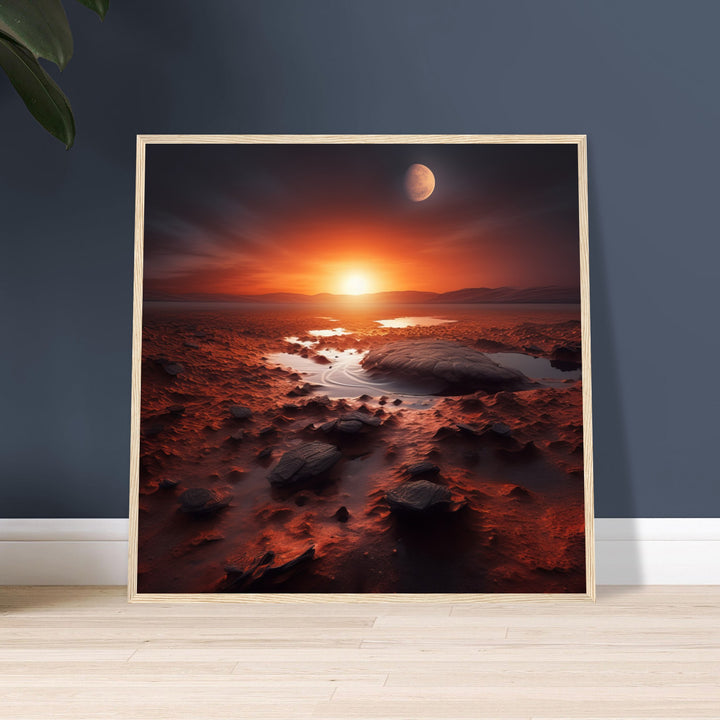 Premium Semi-Glossy Paper Wooden Framed Poster - Sunset on Mars II