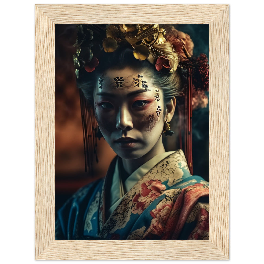 Classic Matte Paper Wooden Framed Poster - Gaze of the Golden Geisha