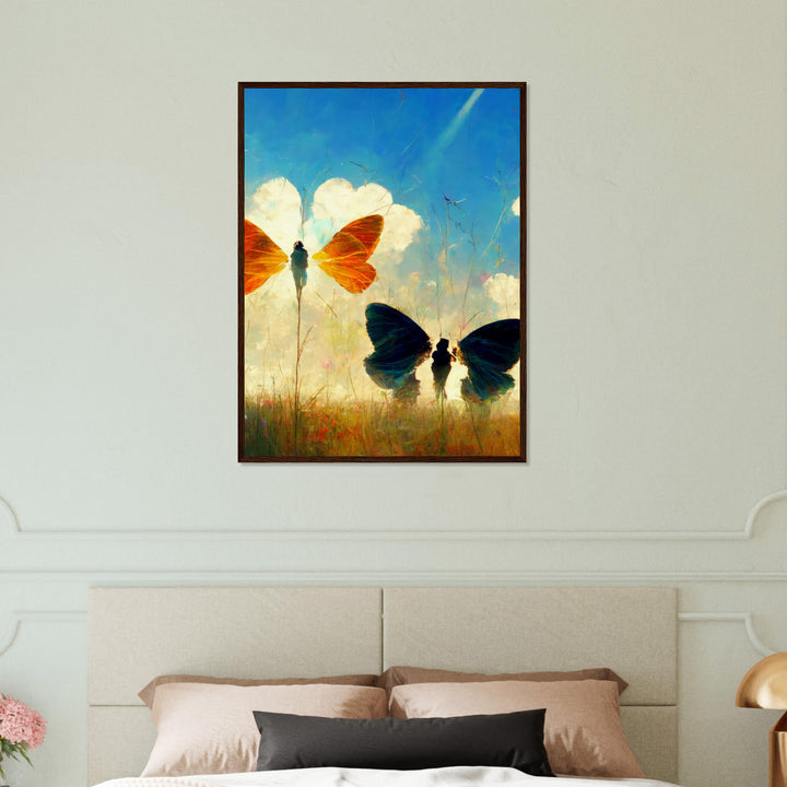 Museum-Quality Matte Paper Wooden Framed Poster - Dreaming Butterflies