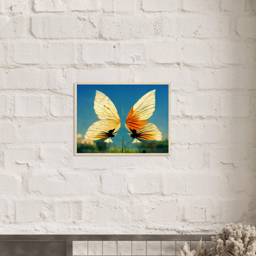 Museum-Quality Matte Paper Wooden Framed Poster - Dreaming Butterflies II