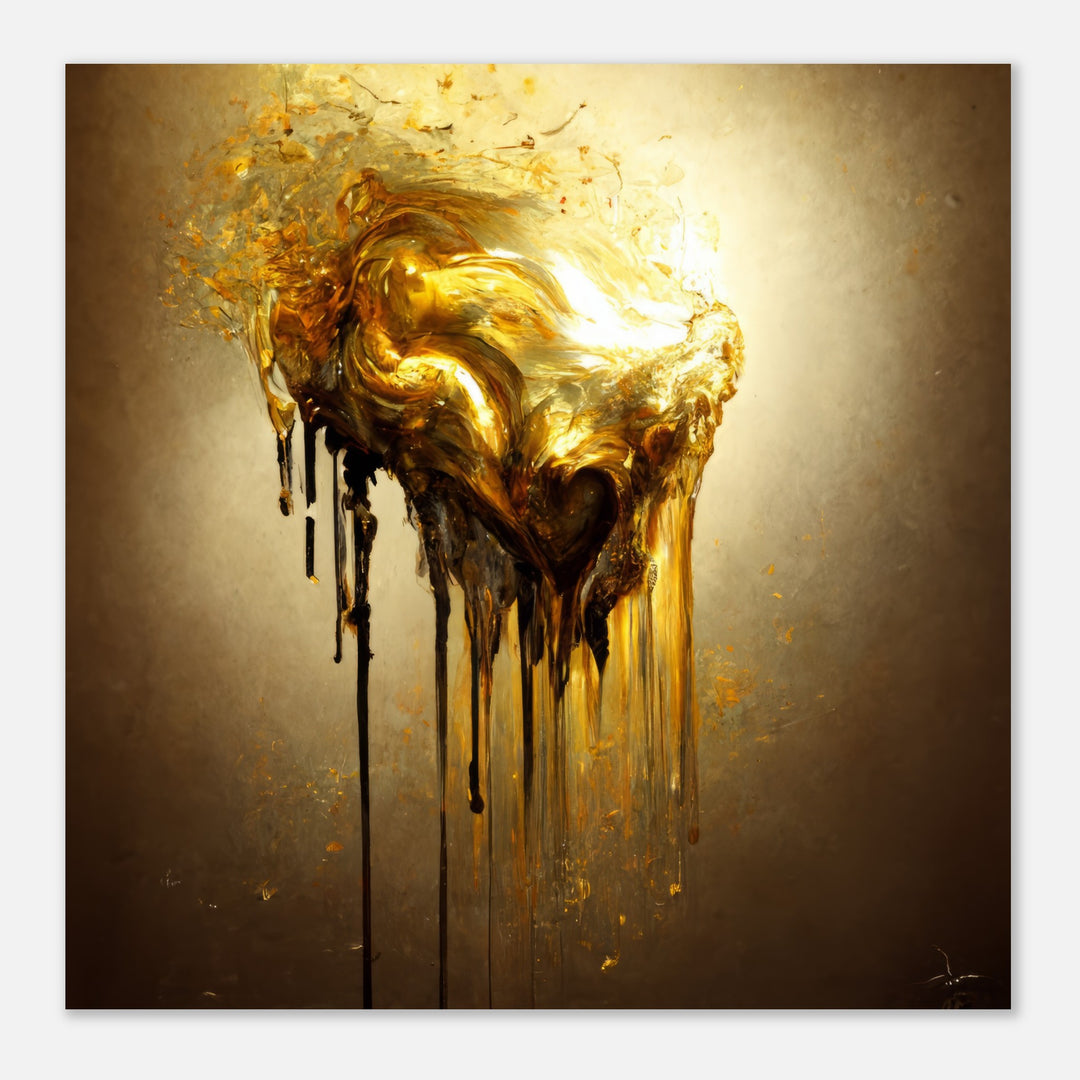 Premium Matte Paper Poster - Heart of Gold Melted II