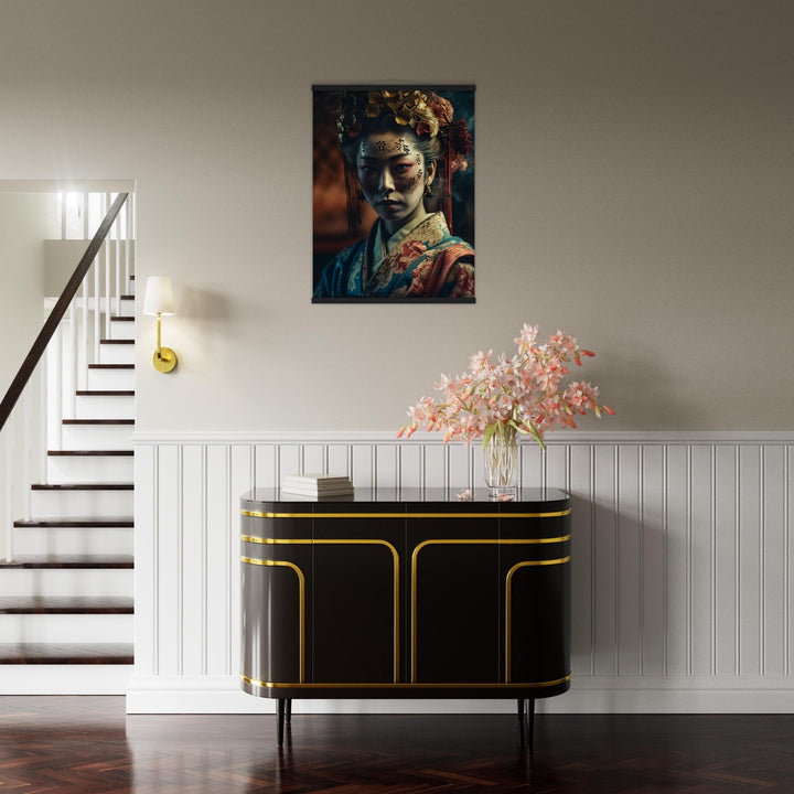 Museum-Quality Matte Paper Poster with Hanger - Gaze of the Golden Geisha