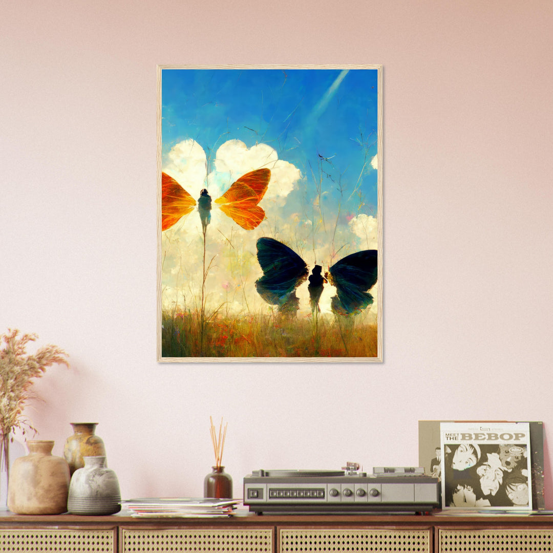 Classic Matte Paper Wooden Framed Poster - Dreaming Butterflies