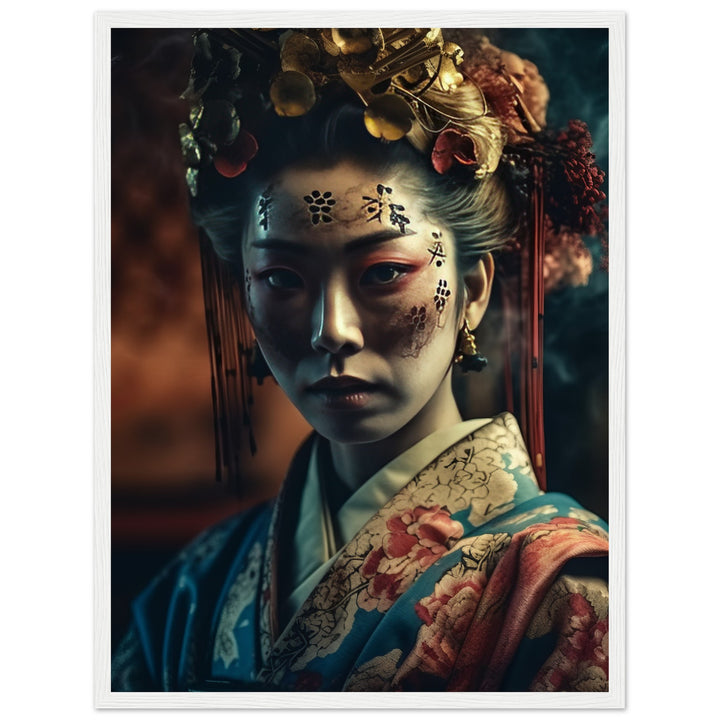 Classic Matte Paper Wooden Framed Poster - Gaze of the Golden Geisha