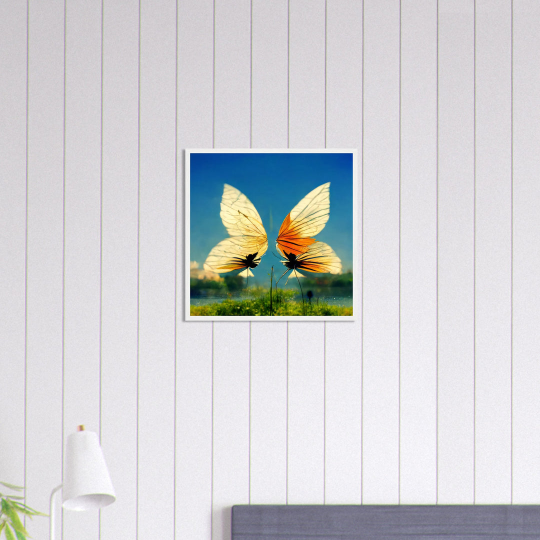 Premium Semi-Glossy Paper Wooden Framed Poster - Dreaming Butterflies II