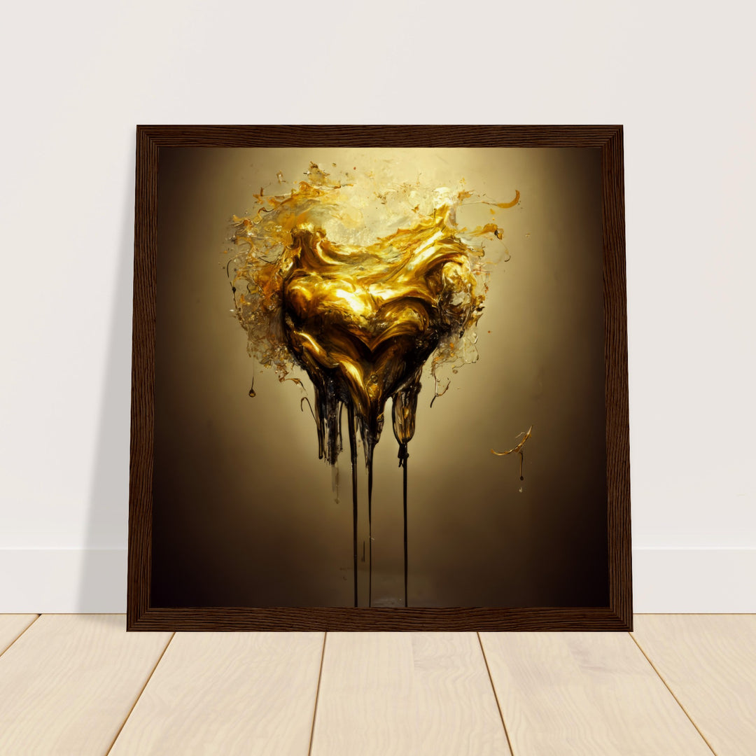 Museum-Quality Matte Paper Wooden Framed Poster - Heart of Gold Melted