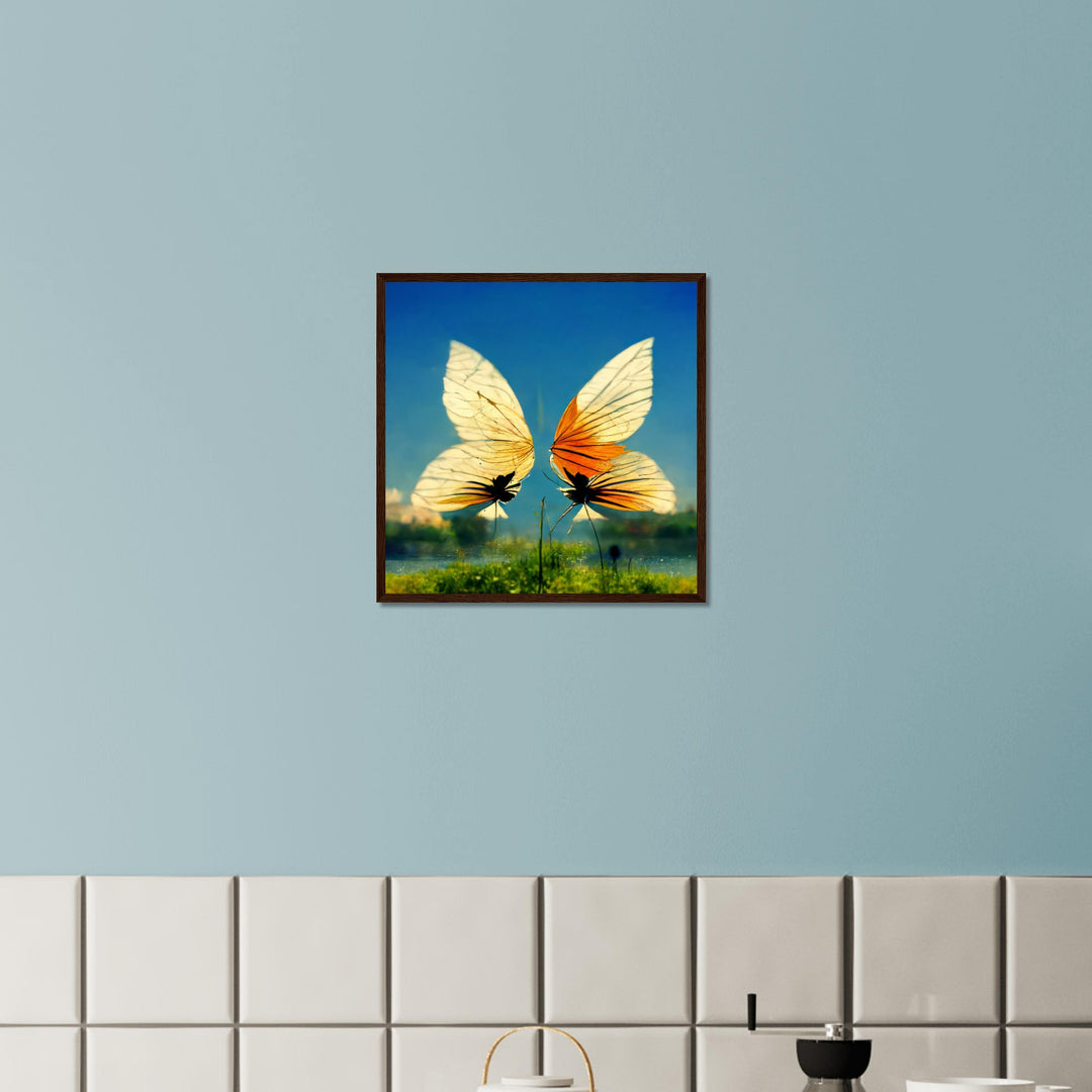 Classic Matte Paper Wooden Framed Poster - Dreaming Butterflies II