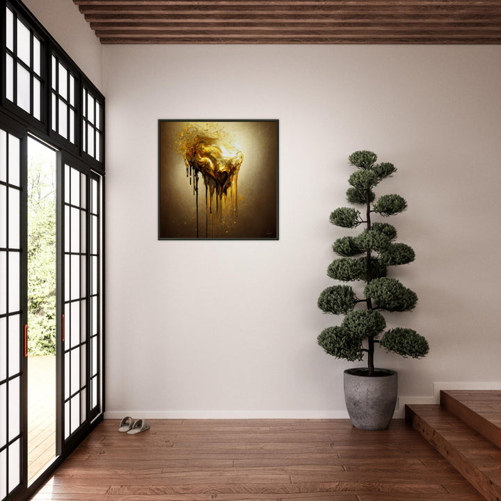 Premium Matte Paper Metal Framed Poster - Heart of Gold Melted II