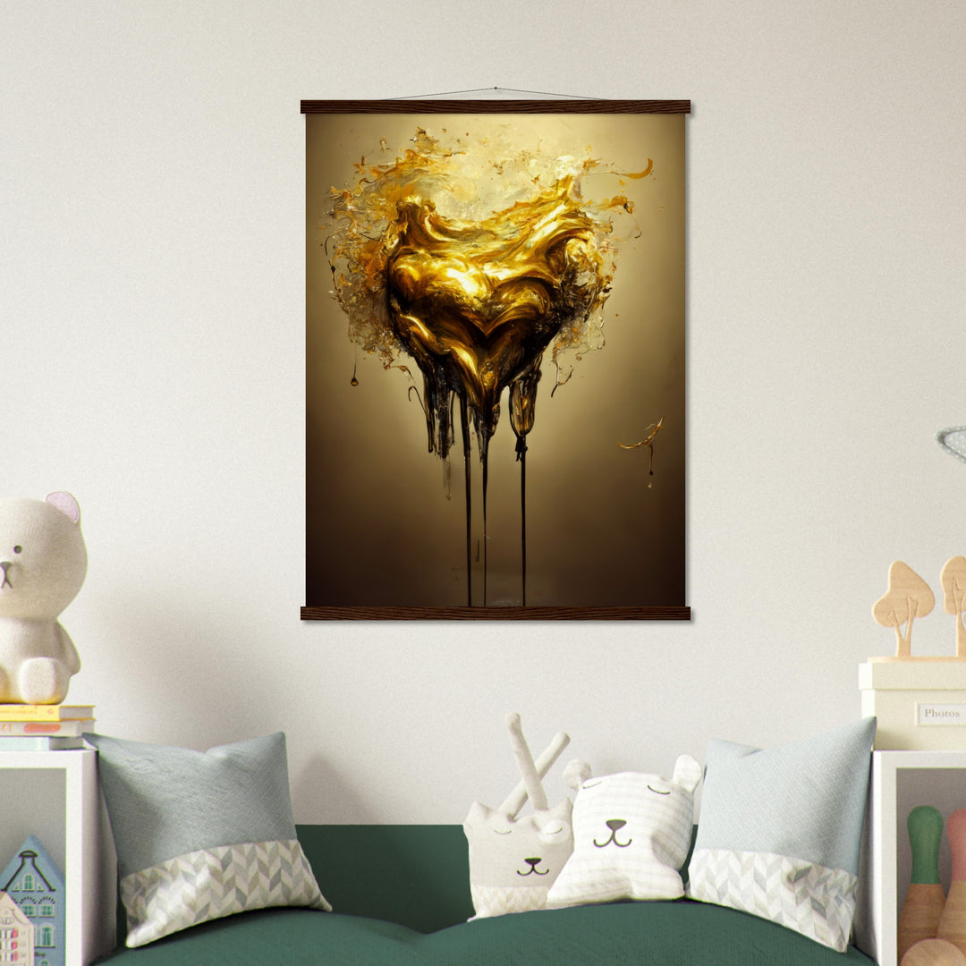 Museum-Quality Matte Paper Poster with Hanger - Heart of Gold Melted