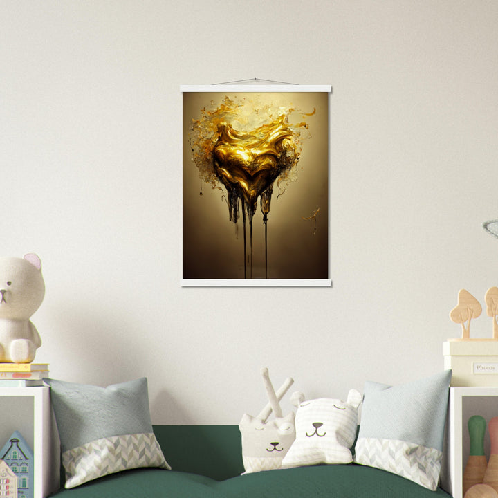 Museum-Quality Matte Paper Poster with Hanger - Heart of Gold Melted