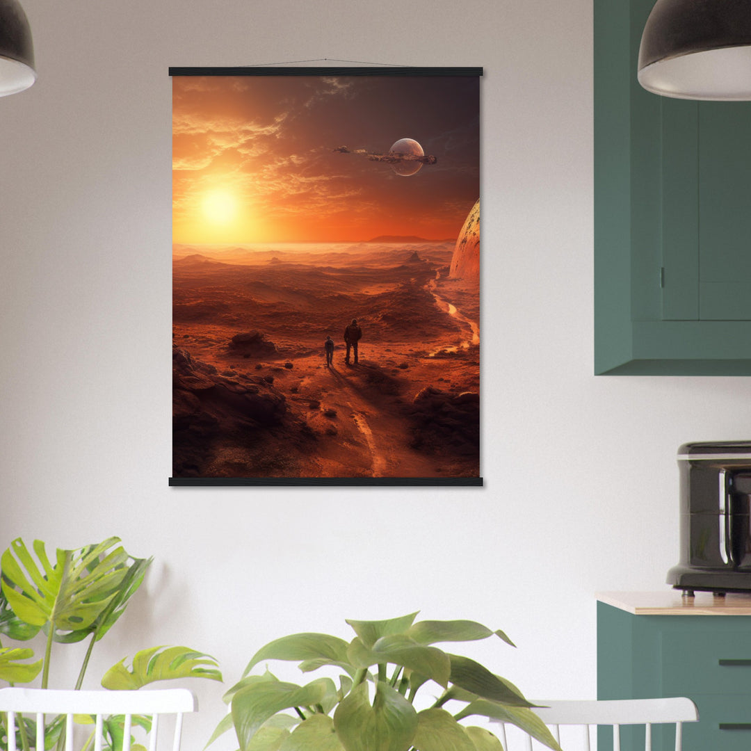 Classic Semi-Glossy Paper Poster with Hanger - Sunset on Mars I