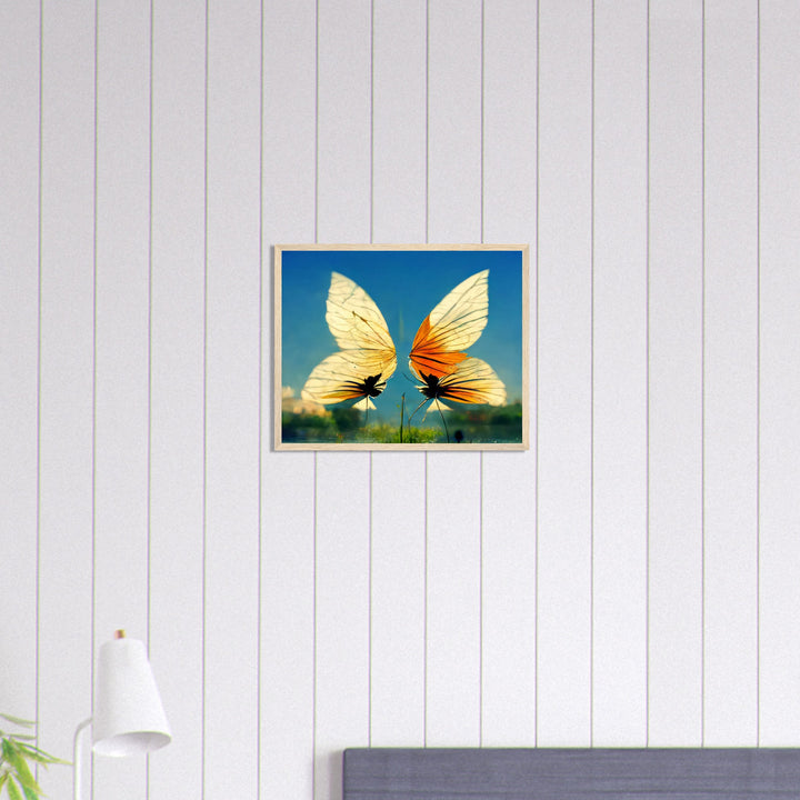 Premium Semi-Glossy Paper Wooden Framed Poster - Dreaming Butterflies II