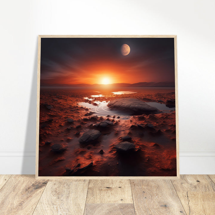 Premium Matte Paper Wooden Framed Poster - Sunset on Mars II