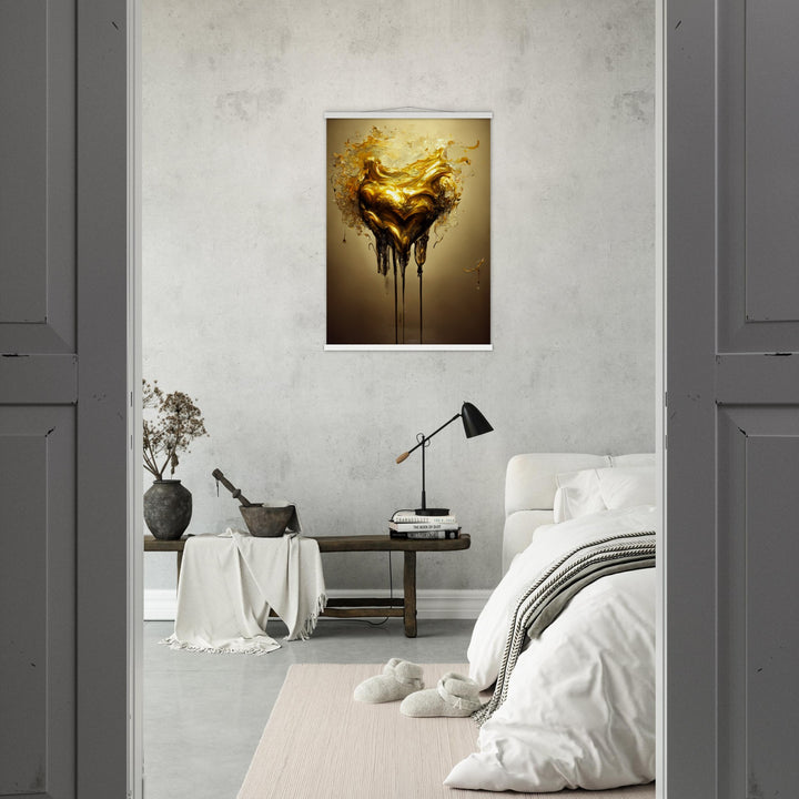 Premium Matte Paper Poster with Hanger - Heart of Gold Melted