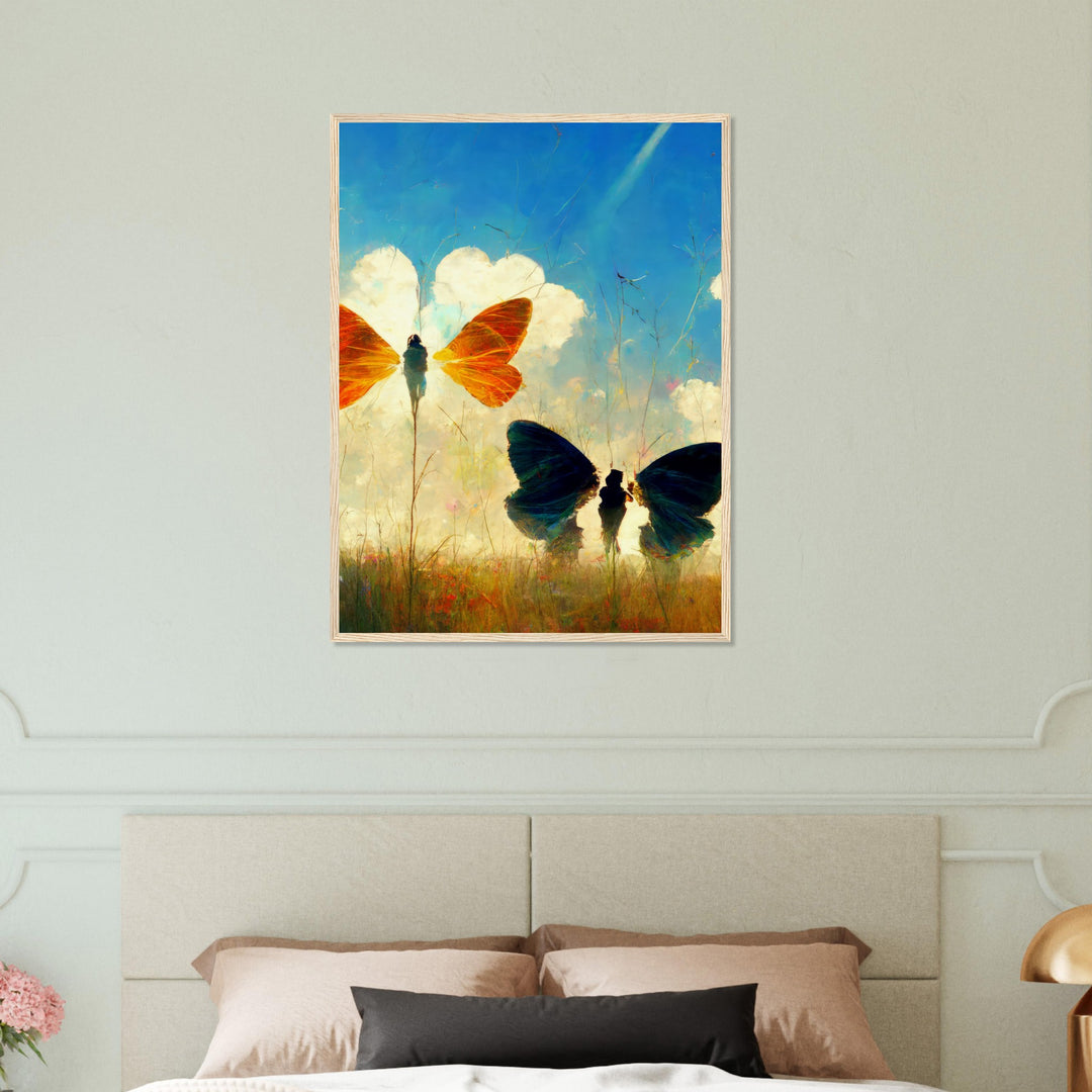 Museum-Quality Matte Paper Wooden Framed Poster - Dreaming Butterflies