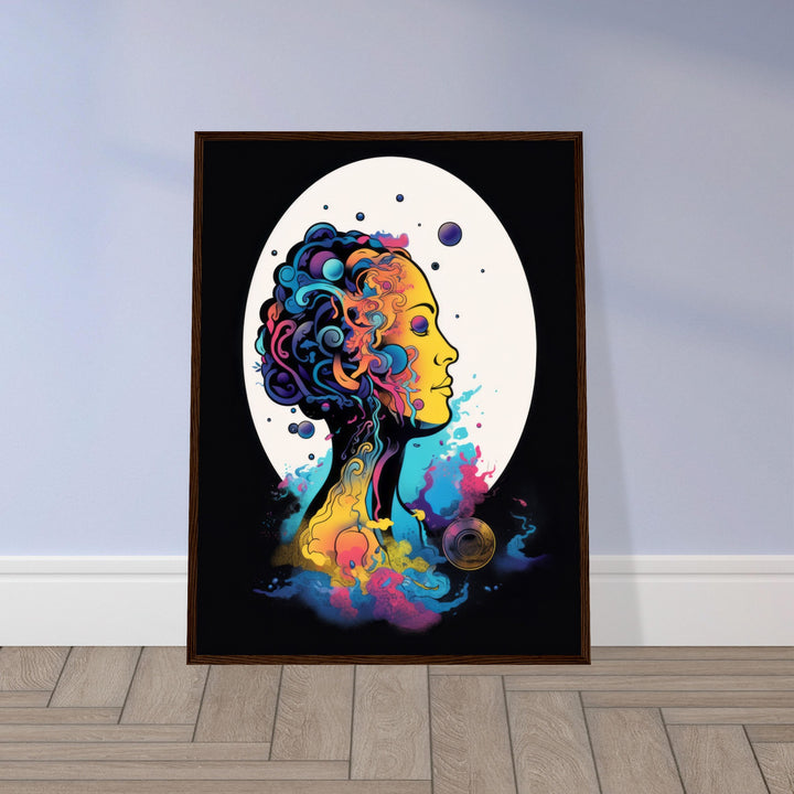 Classic Matte Paper Wooden Framed Poster - Colour Art Hair Girl II