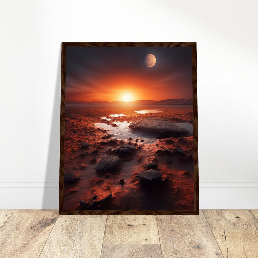 Premium Matte Paper Wooden Framed Poster - Sunset on Mars II