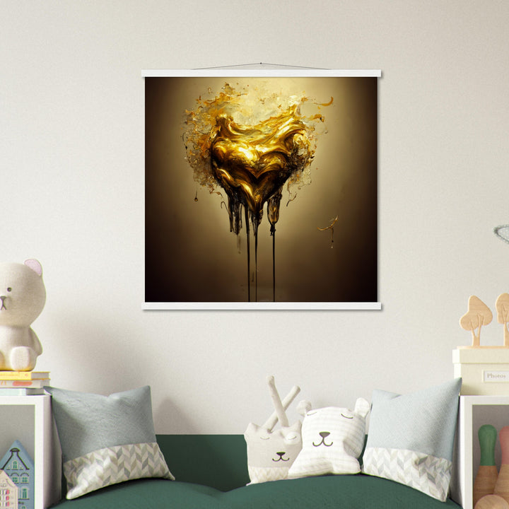 Museum-Quality Matte Paper Poster with Hanger - Heart of Gold Melted