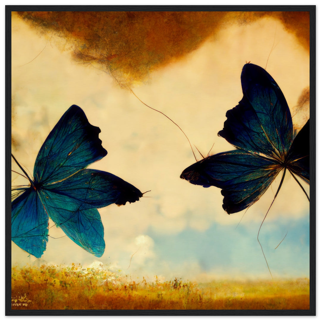 Museum-Quality Matte Paper Wooden Framed Poster - Dreaming Butterflies III